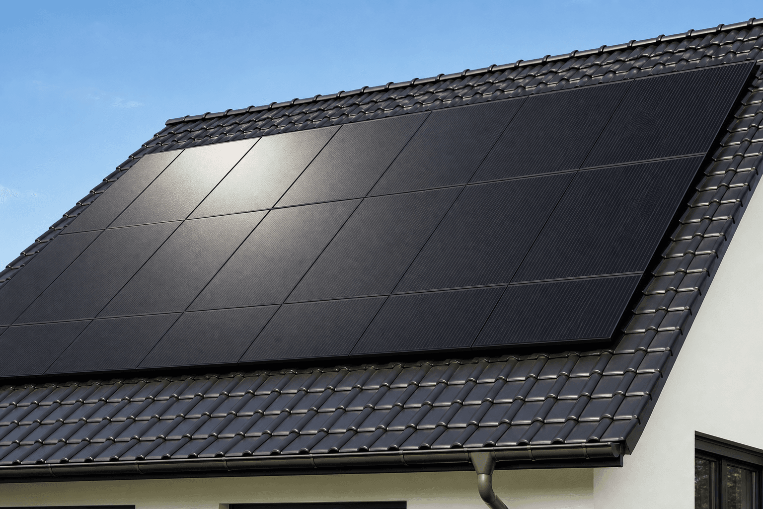 Detailaufnahme einer Photovoltaikanlage