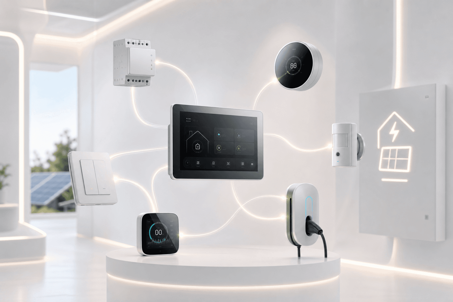 Vernetzte Smart Home Geräte mit Lichtverbindungen